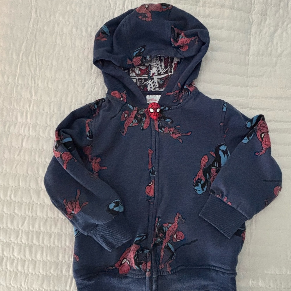 Spiderman Kids Hoodie - Navy and Red